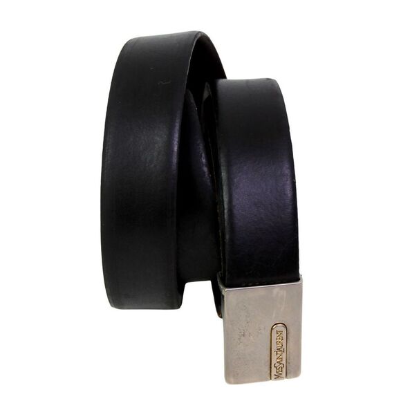 Yves Saint Laurent BLACK GENUINE LEATHER 1"Wd DRESS CASUAL MEN'S BELT Sz 32 (B90 - Picture 1 of 11